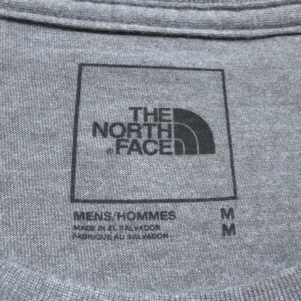 The North Face T Shirt Mens M Gray Mountain Peak Sunset Graphic Short Sleeve